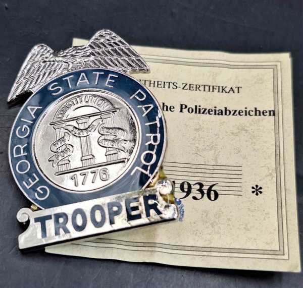 Georgia State Patrol Trooper US Badge Polizei Police Abzeichen Marke Insigne