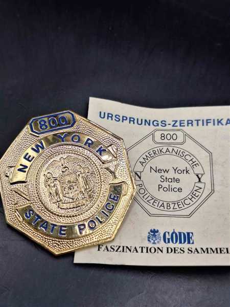 800 New York State Police US Badge Polizei Police Abzeichen Marke Insigne