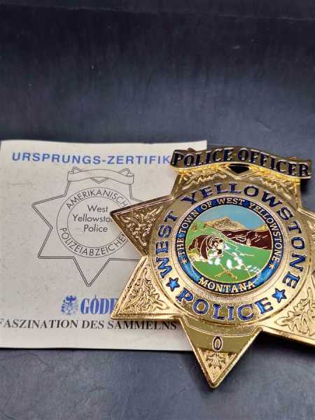 Police Officer West Yellowstone Montana US Badge Polizei Police Abzeichen Marke