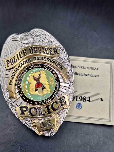 Police Officer Pascua-Yaqui Reservation Arizona US Badge Polizei Police Marke