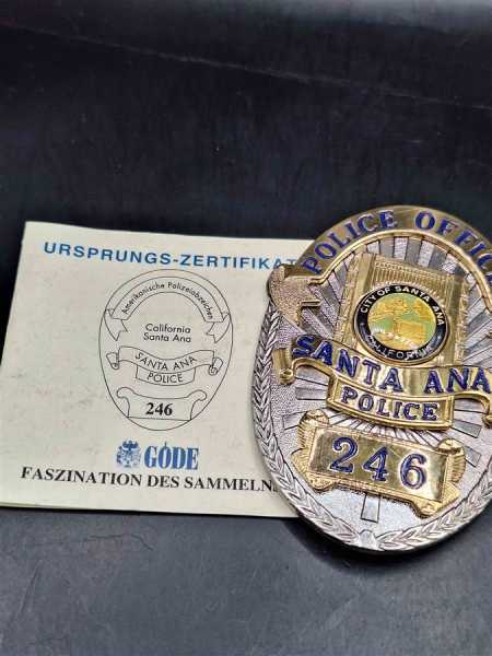 Police Officer Santa Ana California US Badge Polizei Police Abzeichen Insigne