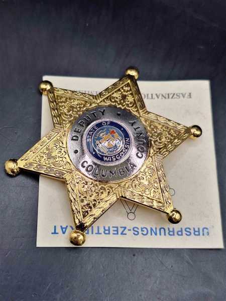 Columbia County Wissconsin Deputy US Badge Polizei Police Abzeichen Marke