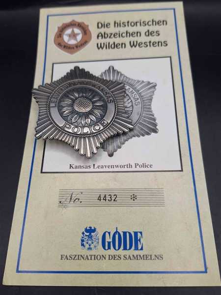 Kansas Leavenworth Police US Badge Polizei Police Abzeichen Marke Insigne