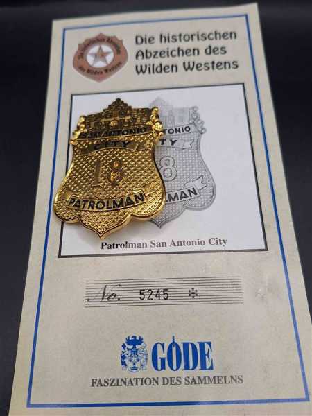 San Antonio City Patrolman 18 US Badge Polizei Police Abzeichen Marke Insigne