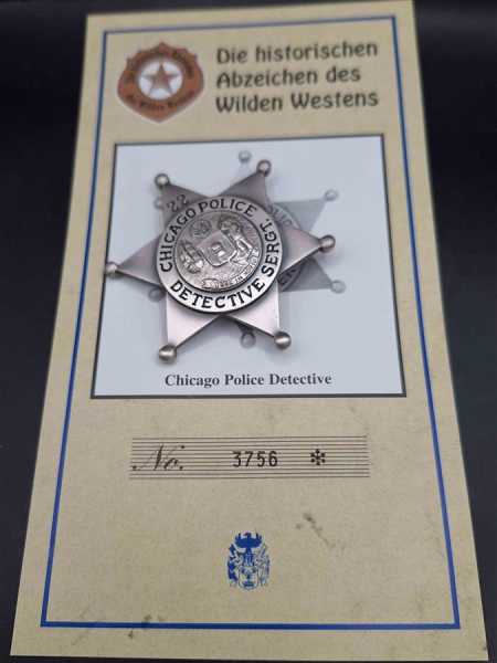 Chicago Police Detective Sergt. US Badge Polizei Police Abzeichen Marke Insigne