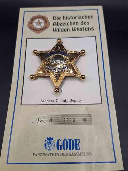 Madera County Deputy US Badge Polizei Police Abzeichen Marke Insigne