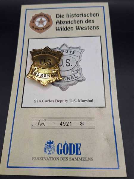 San Carlos Deputy U.S. Marshal US Badge Polizei Police Abzeichen Marke Insigne