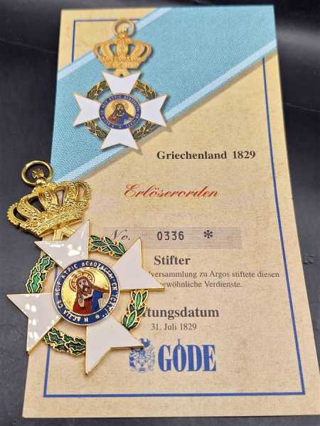 Jesus Griechenland 1829 Erlöserorden Krone Göde Sammlungsanfertigung Orden