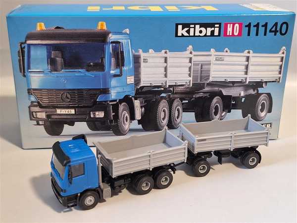 Kibri 11140 MB Actros Dump w/Trailer  H0 1:87 Modellbausatz Gebaut OVP