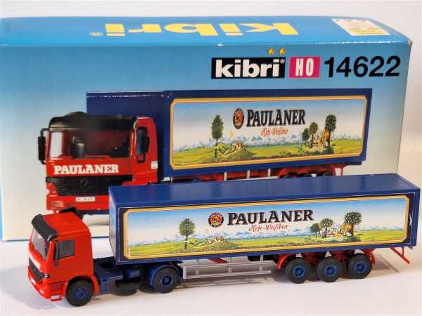 Kibri 14622 Paulaner Hefe-Weißbier Werbung Bier H0 1:87 Modellbausatz Gebaut OVP