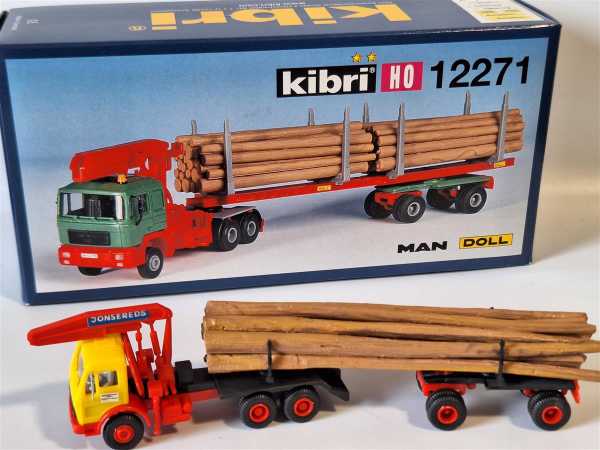 Kibri 12271 DOLL Holzanhänger KRAN H0 1:87 Modellbausatz Gebaut OVP