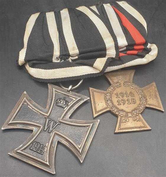 Eiserne Kreuz mit Hersteller EK Kriegsteilnehmer Orden 2er Spange Militaria