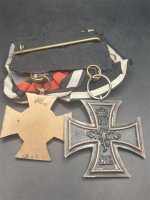 Eiserne Kreuz mit Hersteller EK Kriegsteilnehmer Orden 2er Spange Militaria