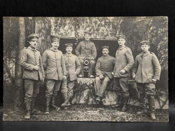 AK Ansichtskarte Postkarte Feldpost Bunkeranlage Kanone Soldaten