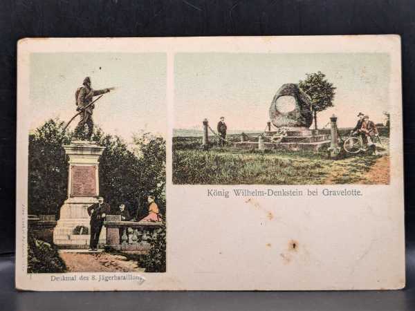 AK Ansichtskarte Postkarte Denkmal 8. Jägerbataillons Denkstein Gravelotte