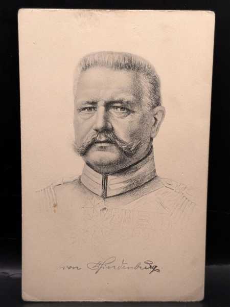 AK Ansichtskarte Postkarte Porträt Zeichnung Generalfeldmarschall von Hindenburg