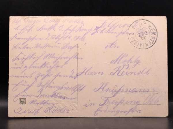 AK Ansichtskarte Postkarte Feldpost Weihnachten Freiburg 1920 Schnee Hütten