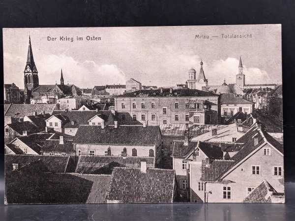 AK Ansichtskarte Postkarte Feldpost der Krieg im Osten Mitau Totalansicht