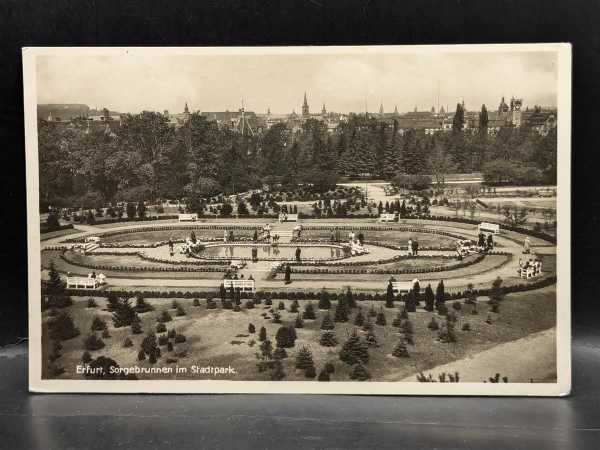 AK Ansichtskarte Postkarte Feldpost Erfurt Sorgebrunnen im Stadtpark