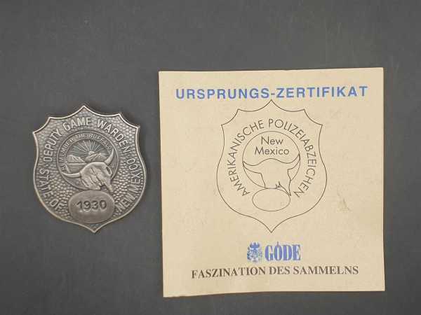 Deputy Warden New Mexico USA Polizei Police Badge Abzeichen Marke Insigne