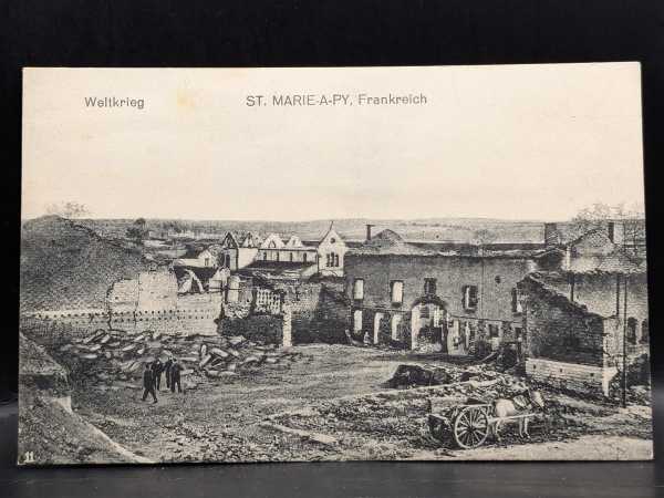 AK Ansichtskarte Postkarte Feldpost Frankreich Weltkrieg St. Marie-A-Py