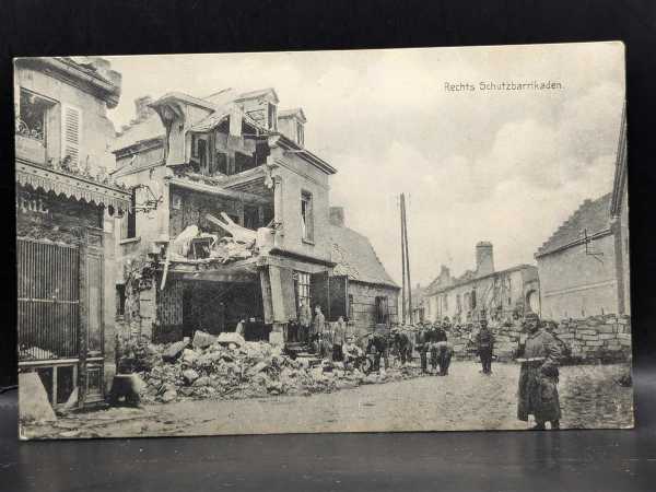 AK Ansichtskarte Postkarte Feldpost Crouy Rechts Schutzbarrikaden