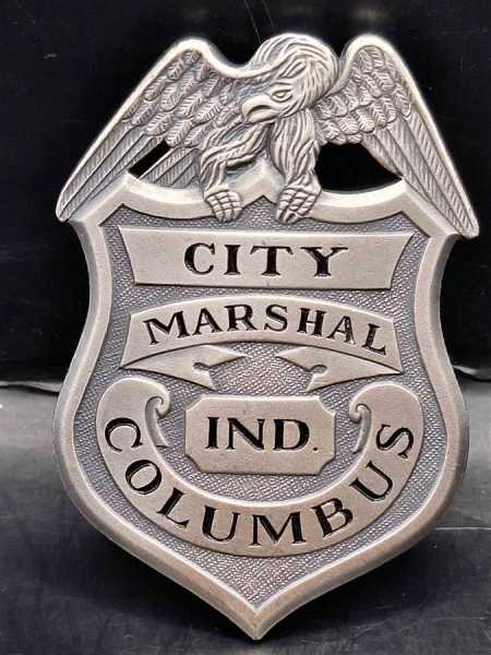 City Marshal IND: Columbus US Badge Polizei Police Abzeichen Marke Insigne