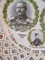 1. Weltkrieg Patriotischer Porzellanteller Hindenburg Bismarck Weddigen 25cm