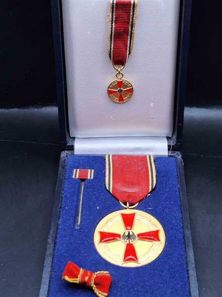 BRD Bundesverdienstmedaille BVM Set mit Miniatur Anstecknadel Etui Orden