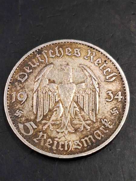 Silbermünze Deutsches Reich 5 Reichsmark Hersteller D Garnisonkirche 1934 HK