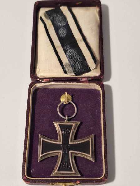 EK2 Etui Eiserne Kreuz 2. Klasse 1914 Militaria 1. Weltkrieg Orden Hersteller KO