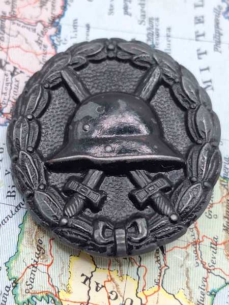 Orden Militaria VWA Verwundetenabzeichen Schwarz 1. Weltkrieg Stahlhelm 1