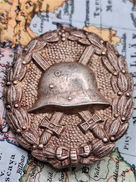 Orden Militaria VWA Verwundetenabzeichen Silber 1. Weltkrieg Stahlhelm