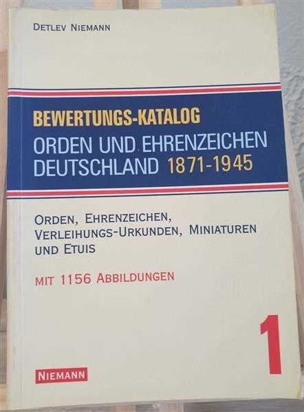 Niemann Bewertungskatalog Orden Ehrenzeichen Deutschland 1871-1945 Band 1 RAR