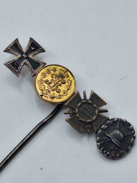 Anstecknadel 4er Spange EK Eiserne Kreuz FEK Verwundetenabzeichen F.A. Medaille