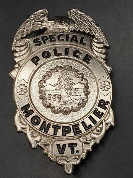 Special Montpelier VT. Police Polizei Badge Abzeichen Marke Insigne USA