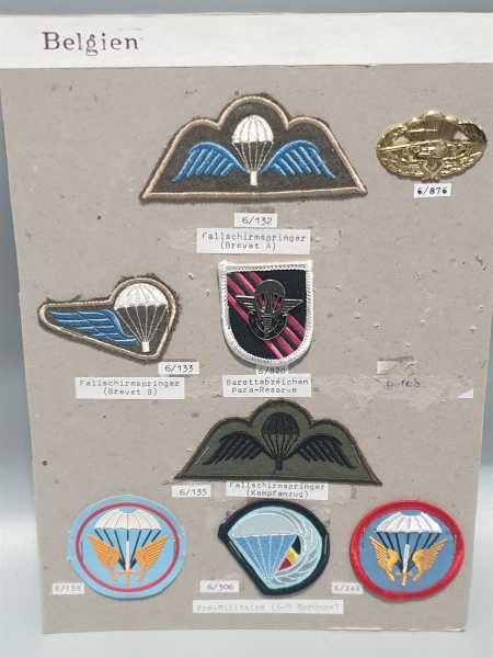 Belgien Fallschirmspringer Parachute Orden Badge Patch Brevet Kampfanzug Belgium