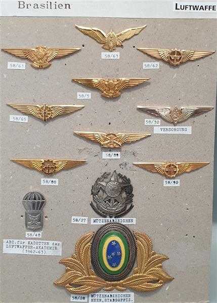 Brasilien Brazil Badge Air Force Luftwaffe Flugspangen Mützenabzeichen Offizier