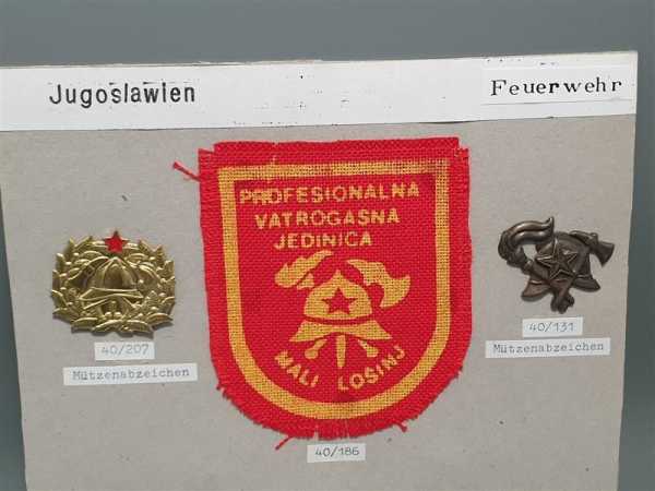 EX Jugoslawien Feuerwehr Fire Brigade Patch Mützenabzeichen Mali Losinj Badge