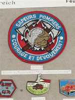 Feuerwehr Frankreich France Pompiers Mut und Aufopferung Courage Badge Abzeichen