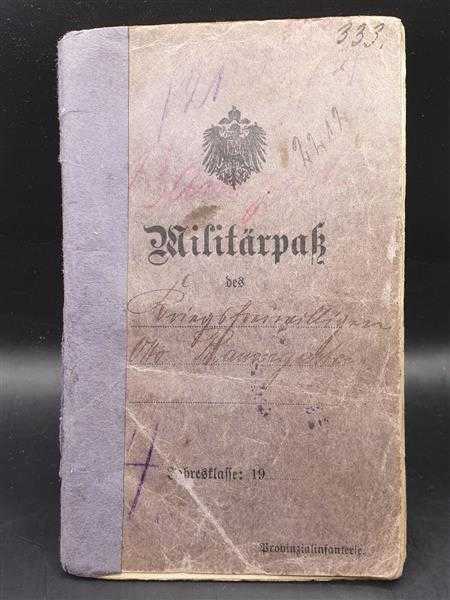 Militärpass 1915-1918 Infanterie Regiment 158 Magdeburg Preussen Gren. Reg. 3