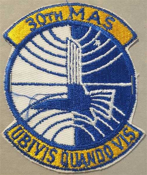 USA Patch Ärmelabzeichen USAF Air Force 30th MAS Ubivis Quando Vis Uniform Badge