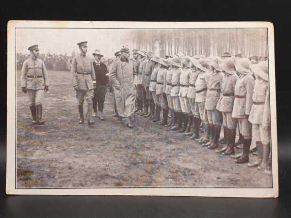 Ak Ansichtskarte Postkarte Feldpost Jungsturm Besichtigung Freiherr v. Stenglin