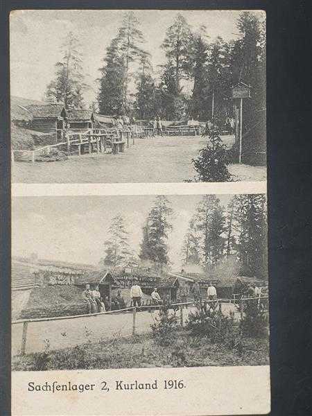 Ak Ansichtskarte Postkarte Feldpost Sachsenlager 2 Kurland 1916 Dresden