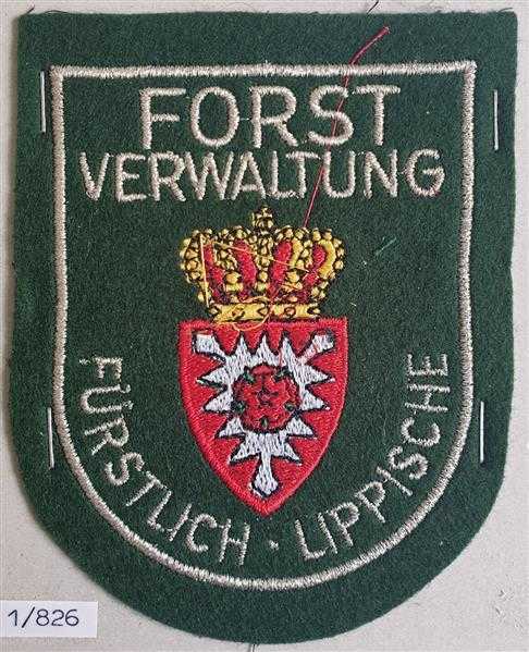 Altes Ärmelabzeichen Stoffabzeichen Forst Verwaltung Fürstlich Lippische BRD