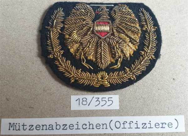 Altes Mützenabzeichen Österreich Offizier Austria Militaria Gestickt Cap Badge