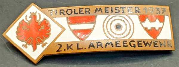 Austria Österreich Orden Tiroler Meister 1937 2. Klasse Armeegewehr 2. Weltkrieg