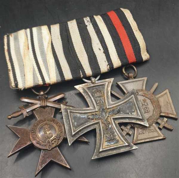 Bayern 3er Ordensspange Eiserne Kreuz Militärverdienstkreuz Fek Militaria