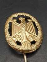 Frühe Bundeswehr alte Leistungsabzeichen Gold 10x...