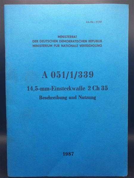 Nationale Volksarmee NVA 14,5-mm-Einsteckwaffe 2 Ch 35 Panzerdienst DDR Nutzung